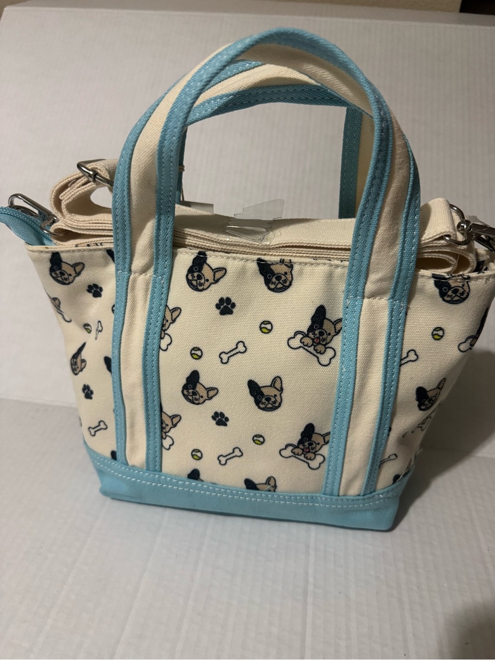 AEROPOSTALE Aero French bulldog canvas tote  BNWT - Picture 2 of 11